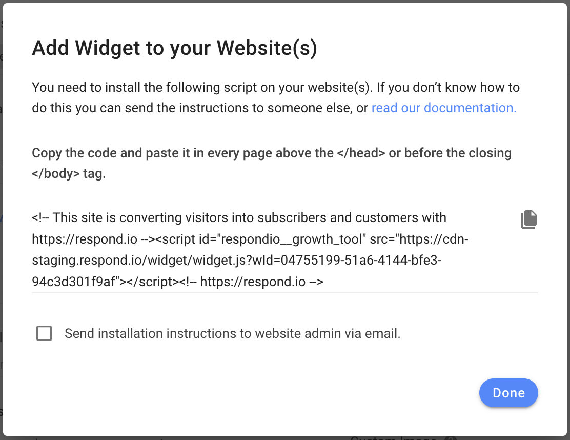 installing widget