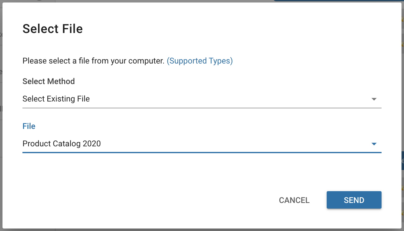 screenshot showing how to attach an existing file to a message