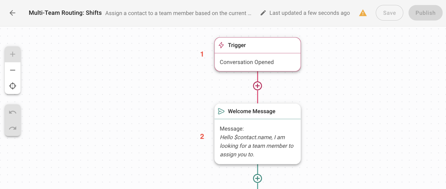 Multi-Team Routing Shift Workflow Template