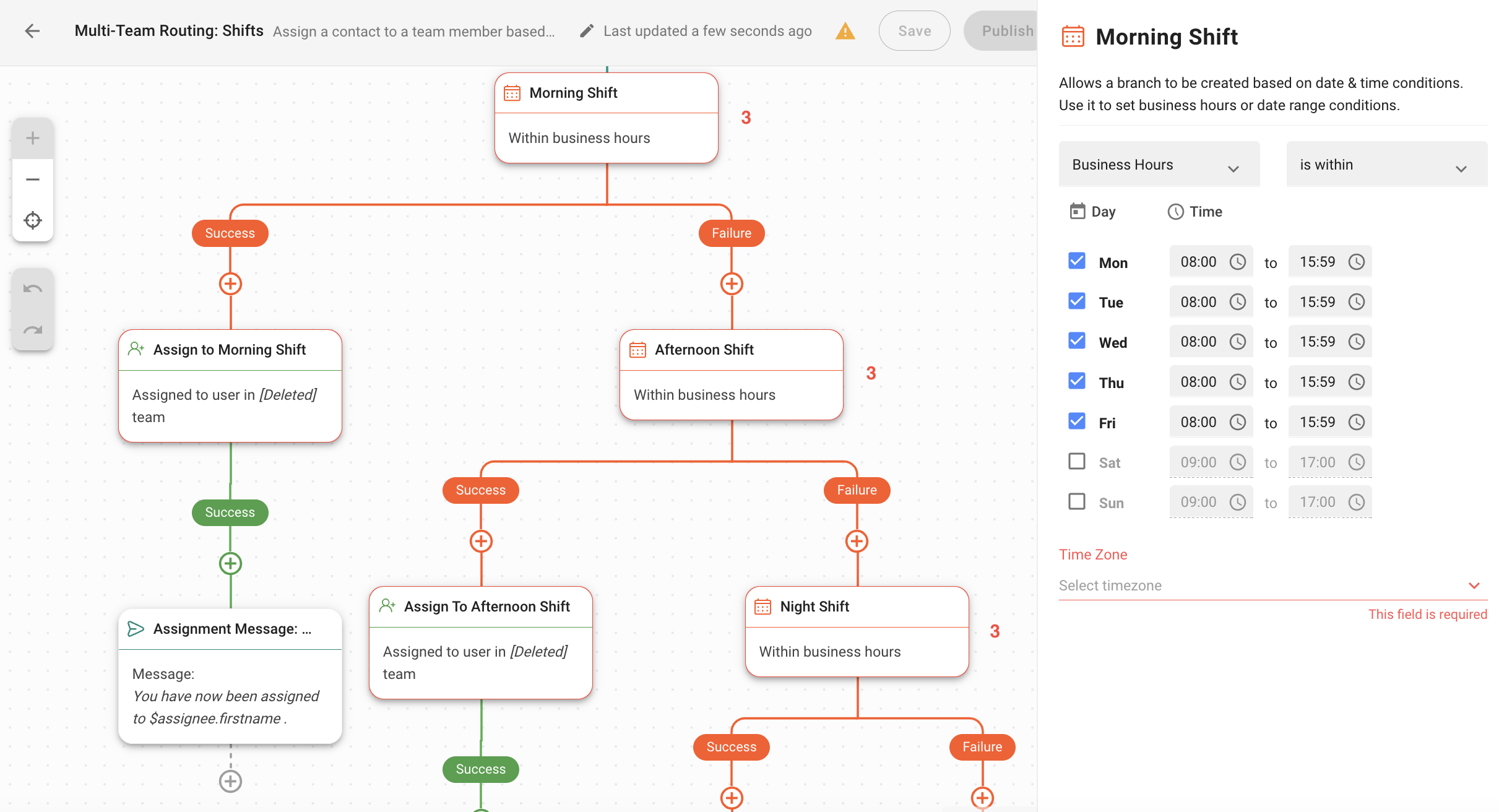 Multi-Team Routing Shift Workflow Template