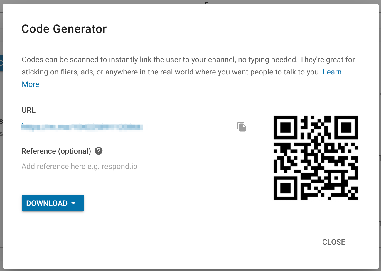 screenshot of QR code generator