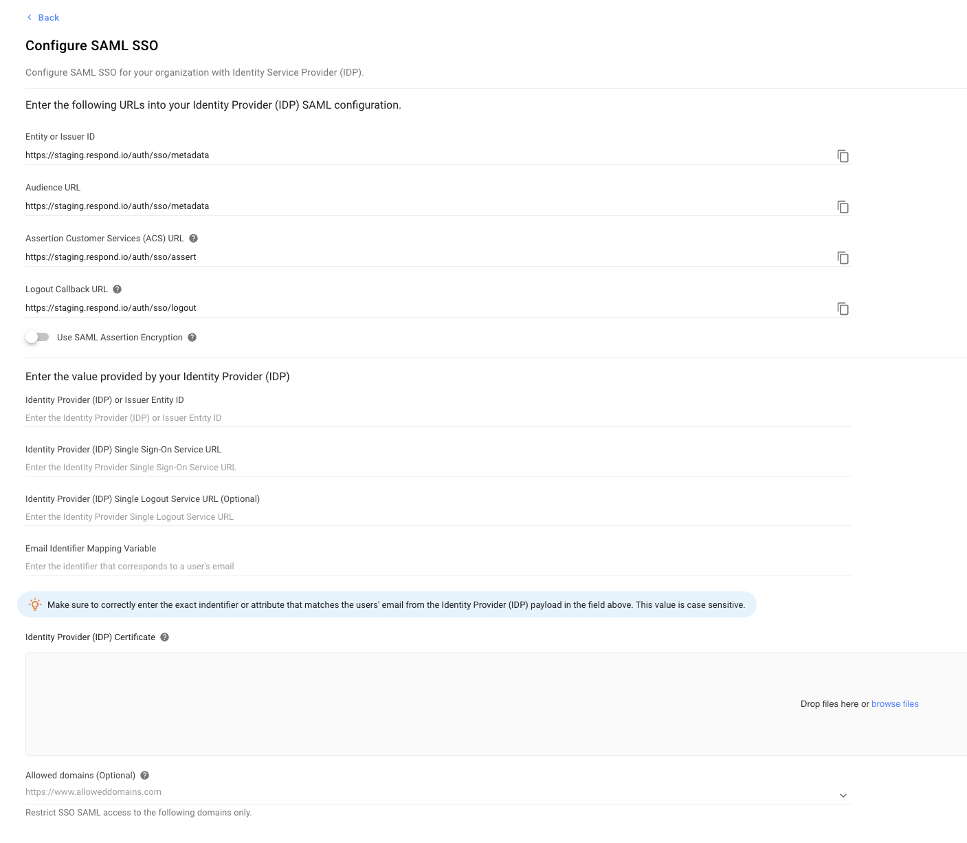 Configuring SSO