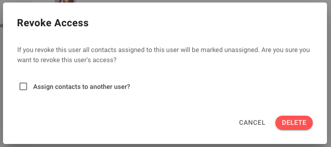 لقطة شاشة لكيفية إلغاء المستخدمين