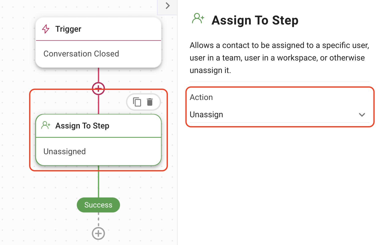 Use the Assign To Step to unassign agents from customers. 