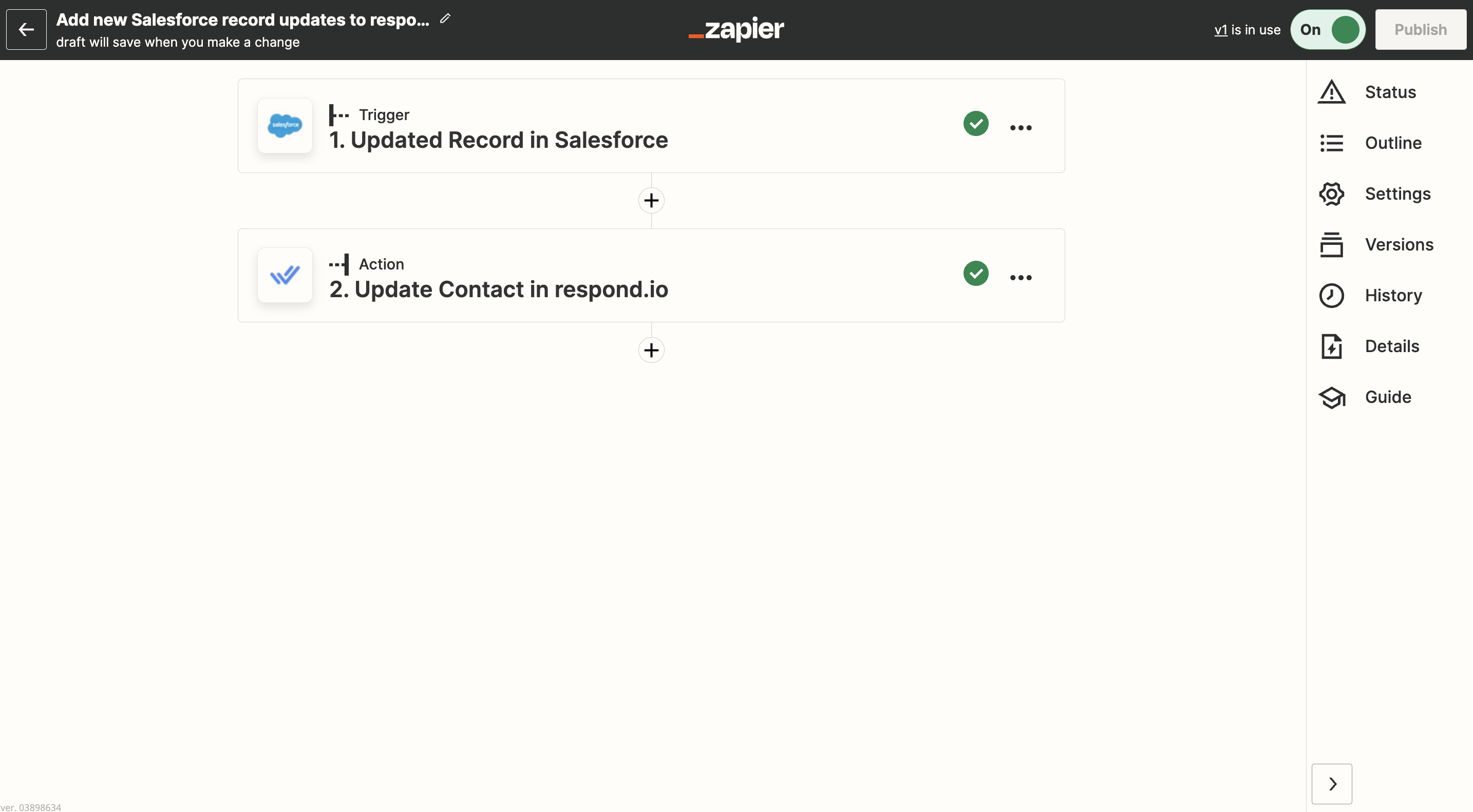 Update respond.io contacts from Salesforce template