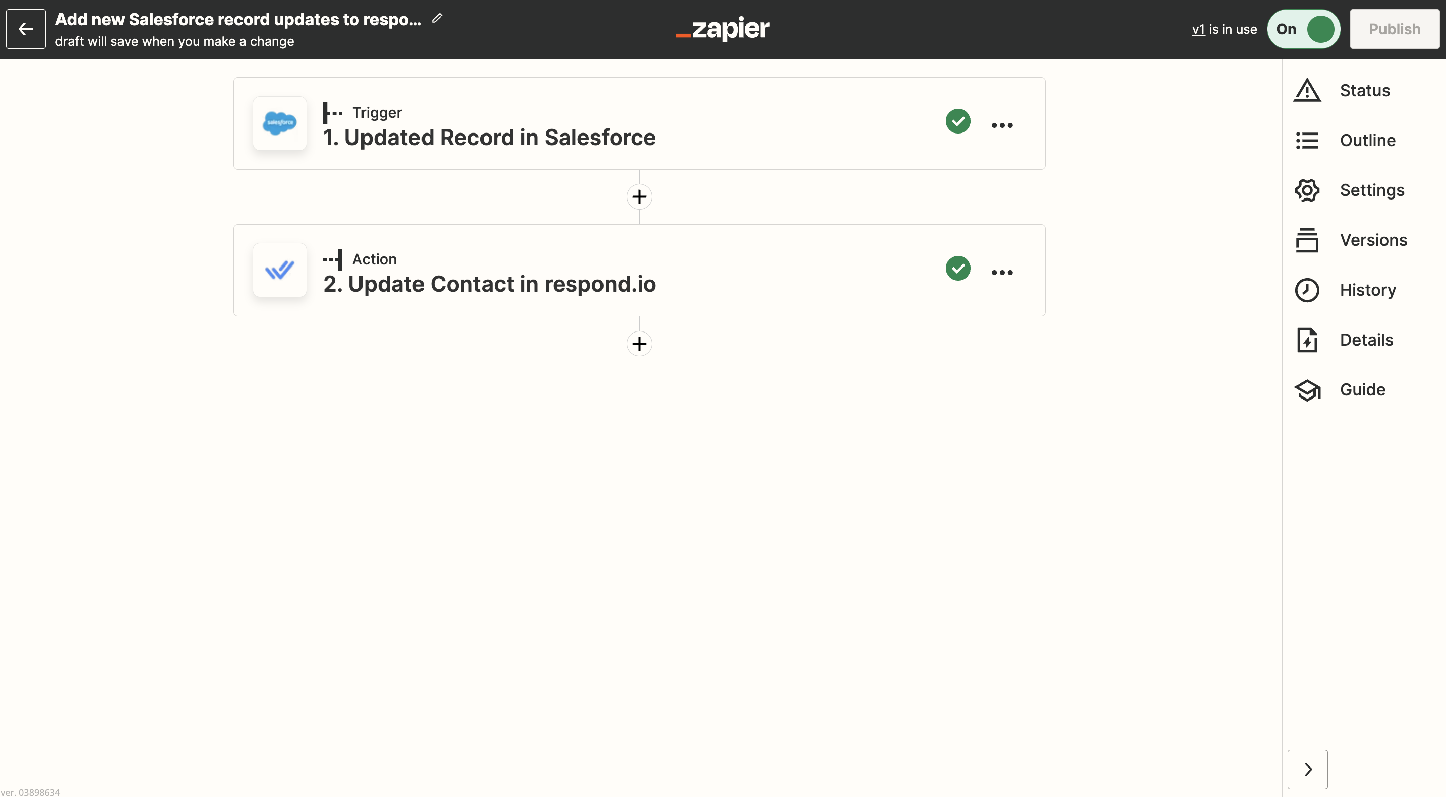 Actualizar contactos respond.io desde la plantilla Salesforce