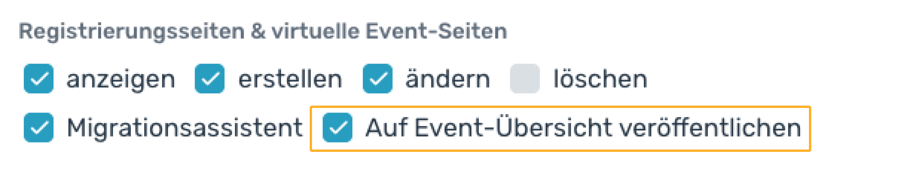 Rolle Übersichtsseite veröffentlichen