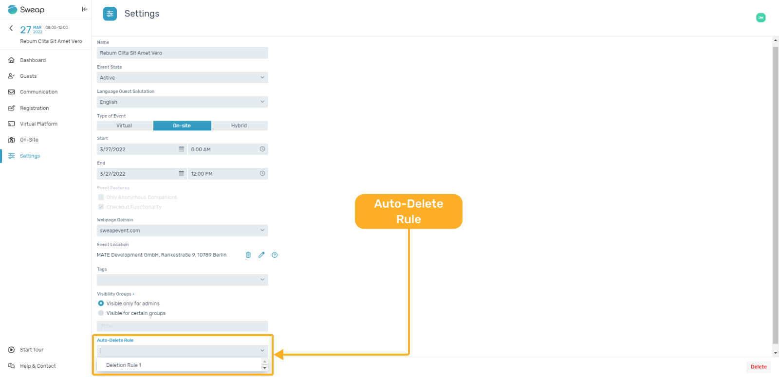 Auto-Delete Rule