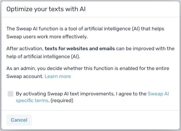 AI Feature activation