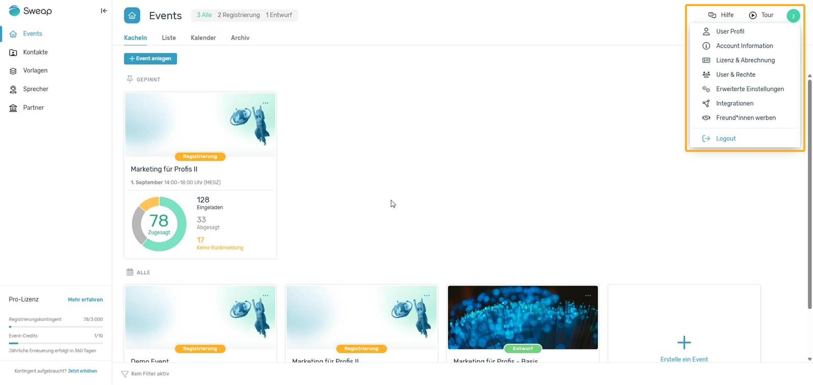 Dashboard - User Profil
