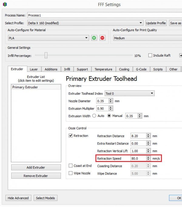 simplify 3d settings