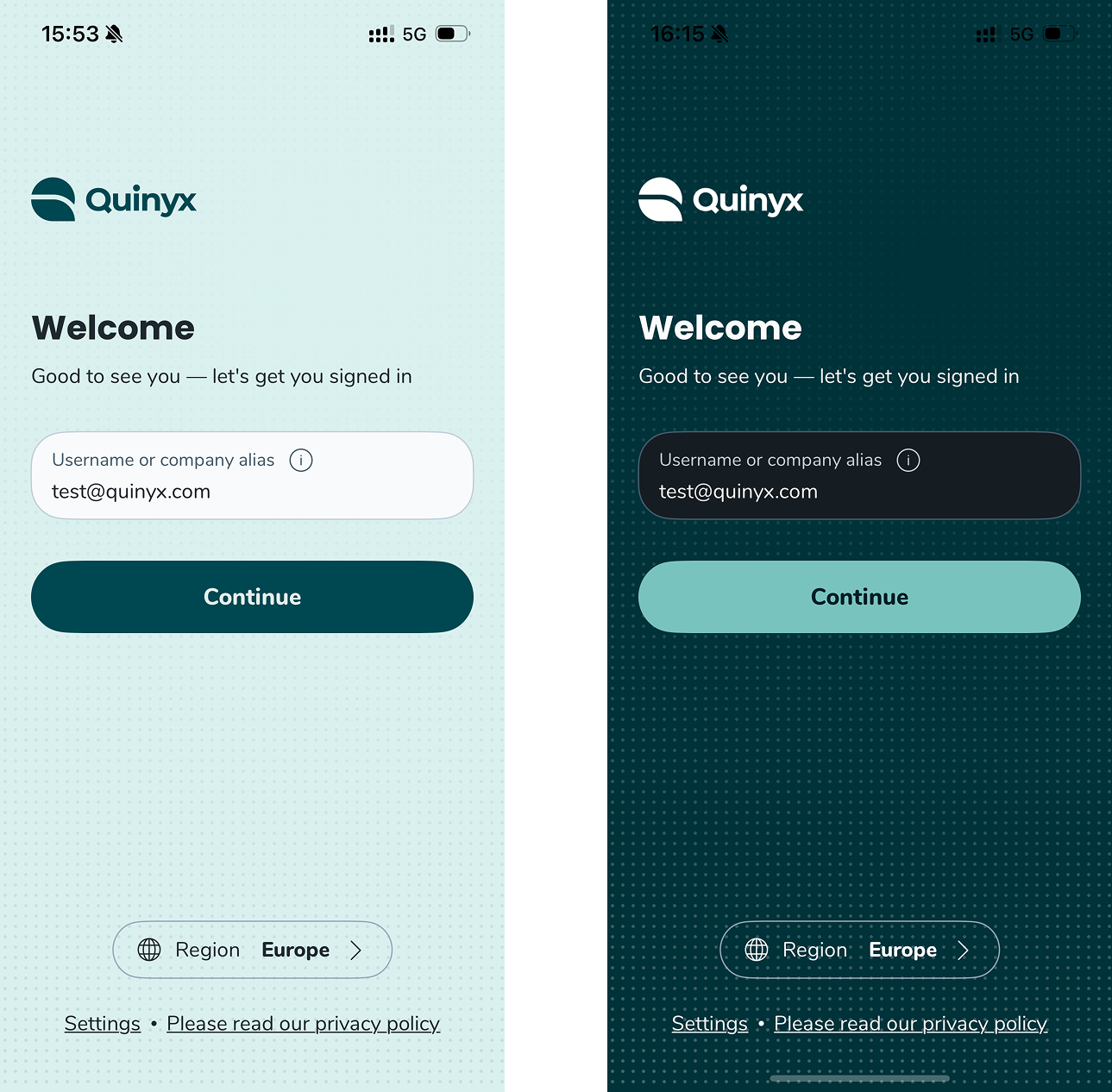Login Light/Dark Mode