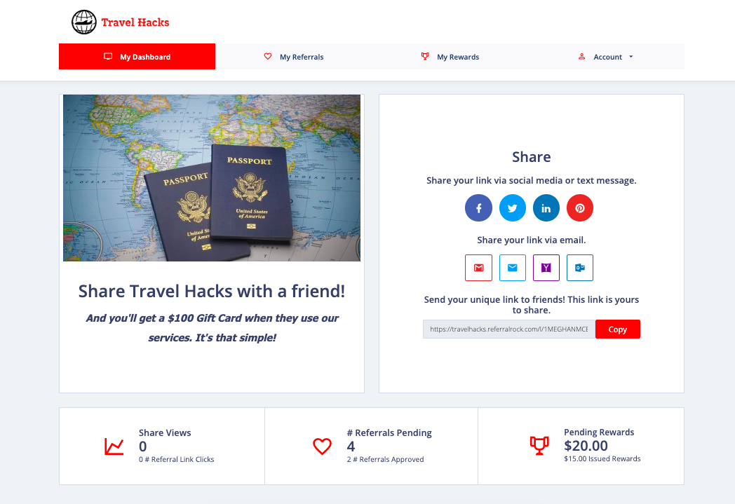 The new member dashboard