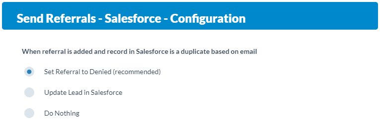 Duplicate logic options in integration setup