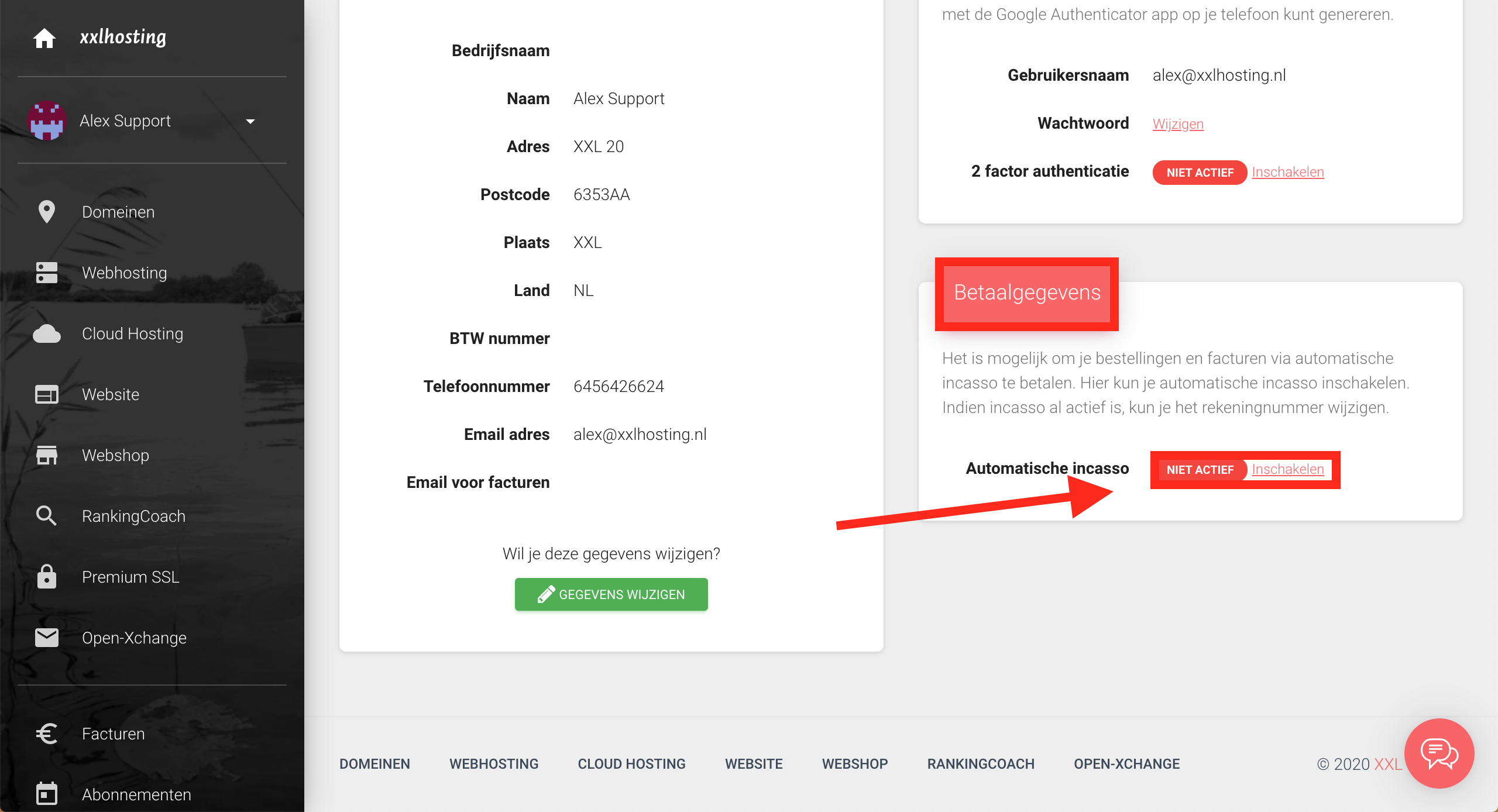 Hoe wijzig ik het rekeningnummer voor automatische incasso? XXL