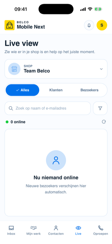 Live view in Belco Mobile Next op iPhone