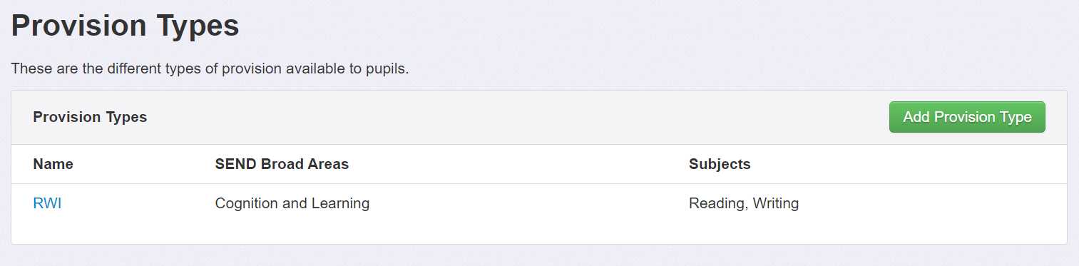 Provision types