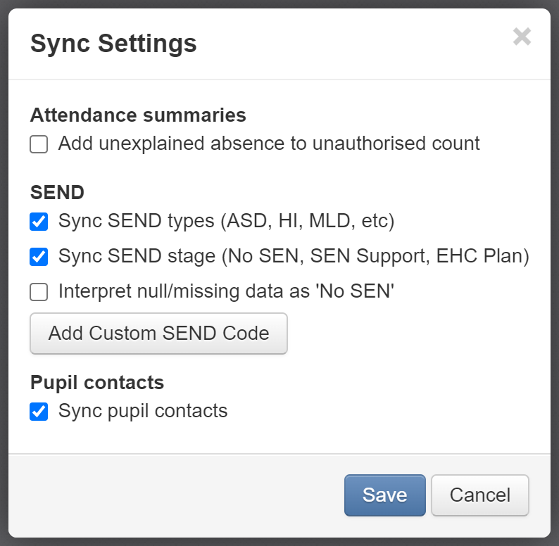 sync settings