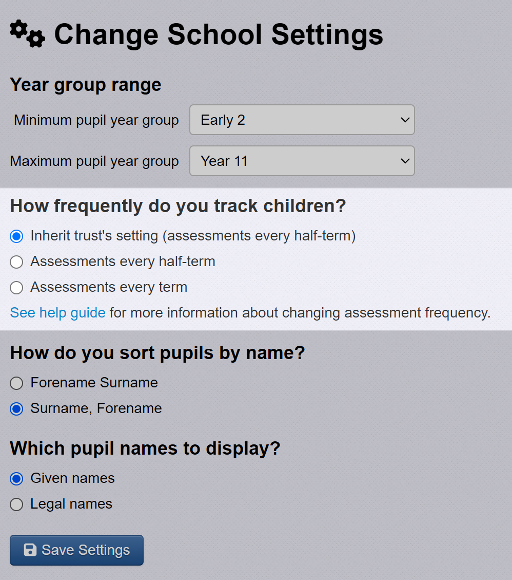 change school settings