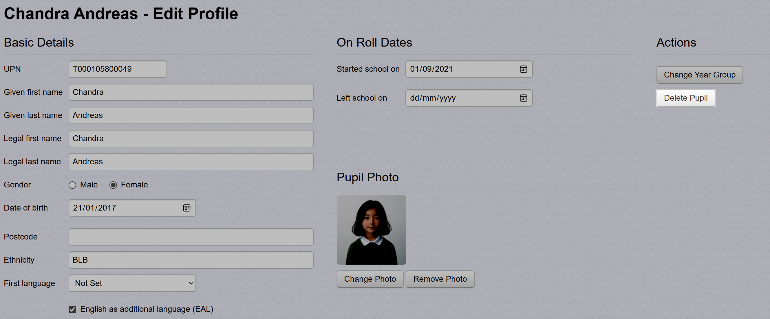 Pupil Profile