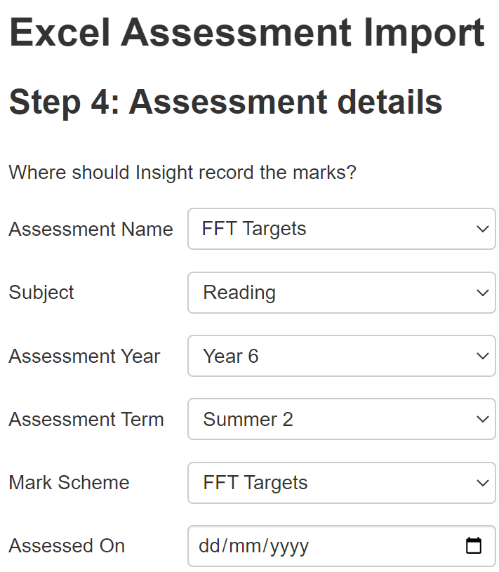 Excel import