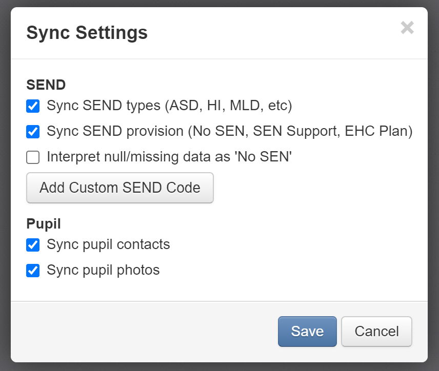 sync settings