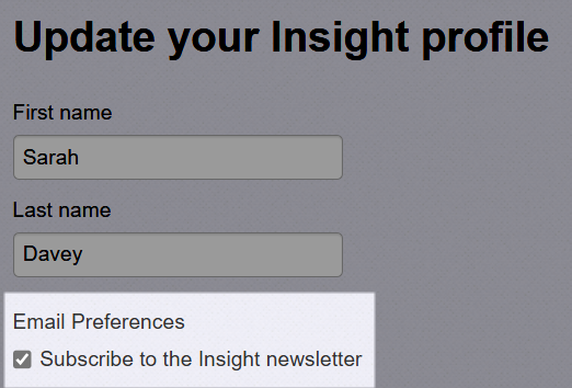 Manage email preferences
