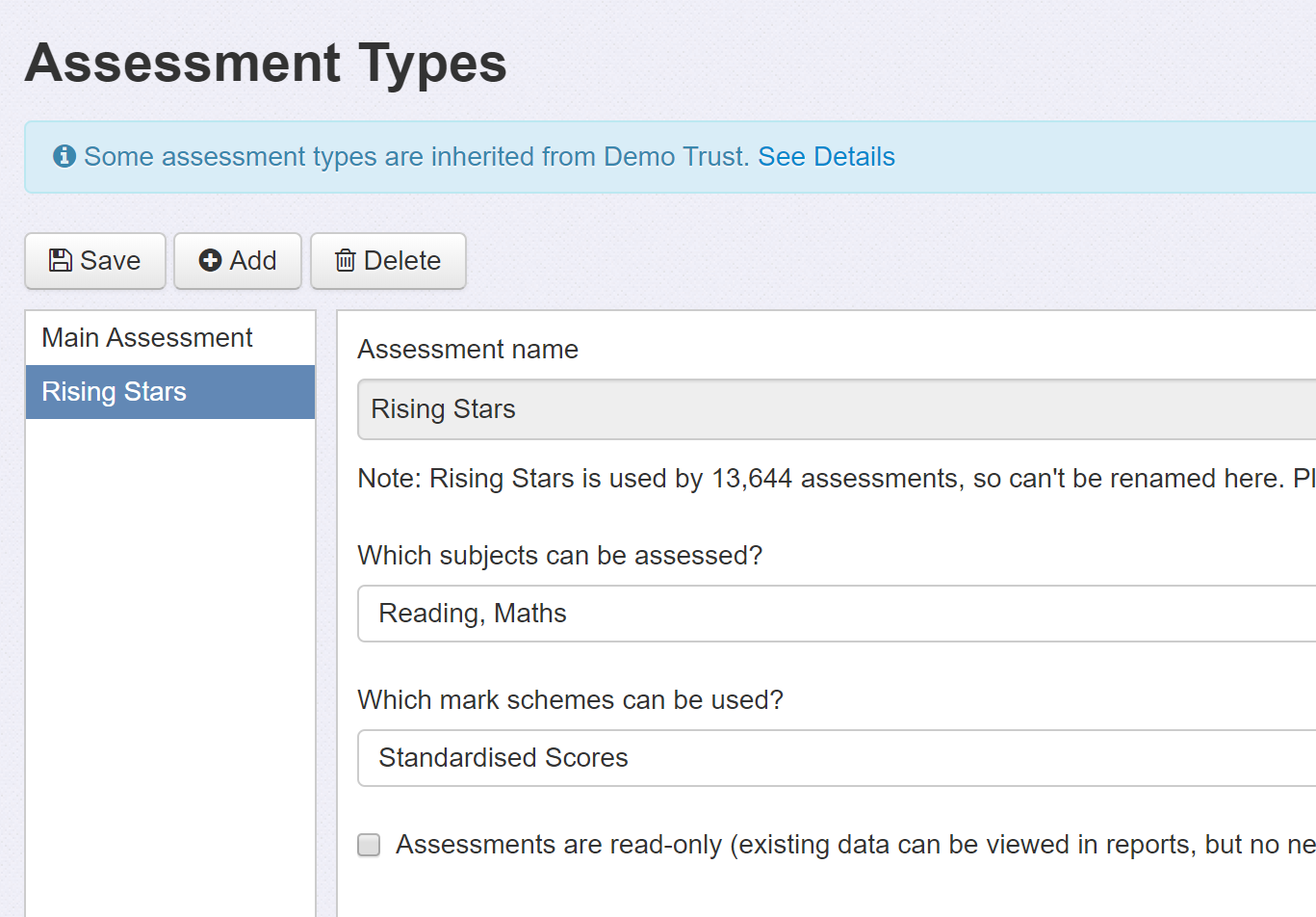 Assessment Types example