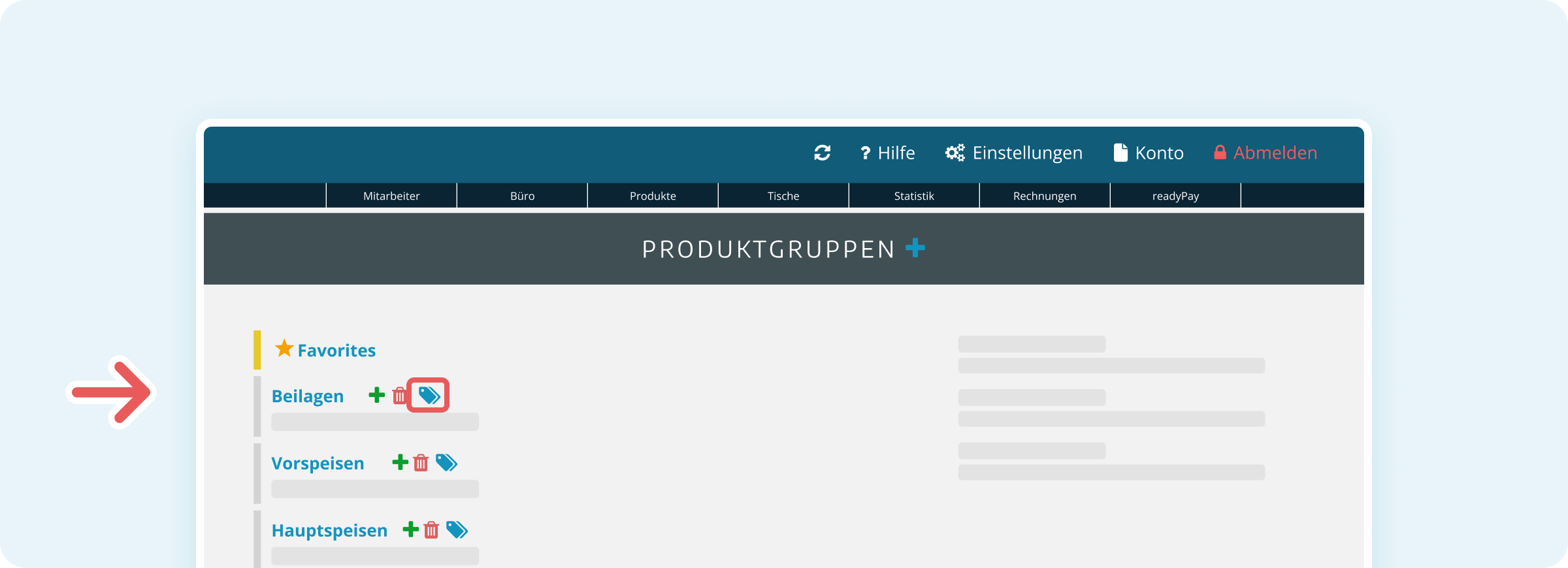 Produktgruppe öffnen
