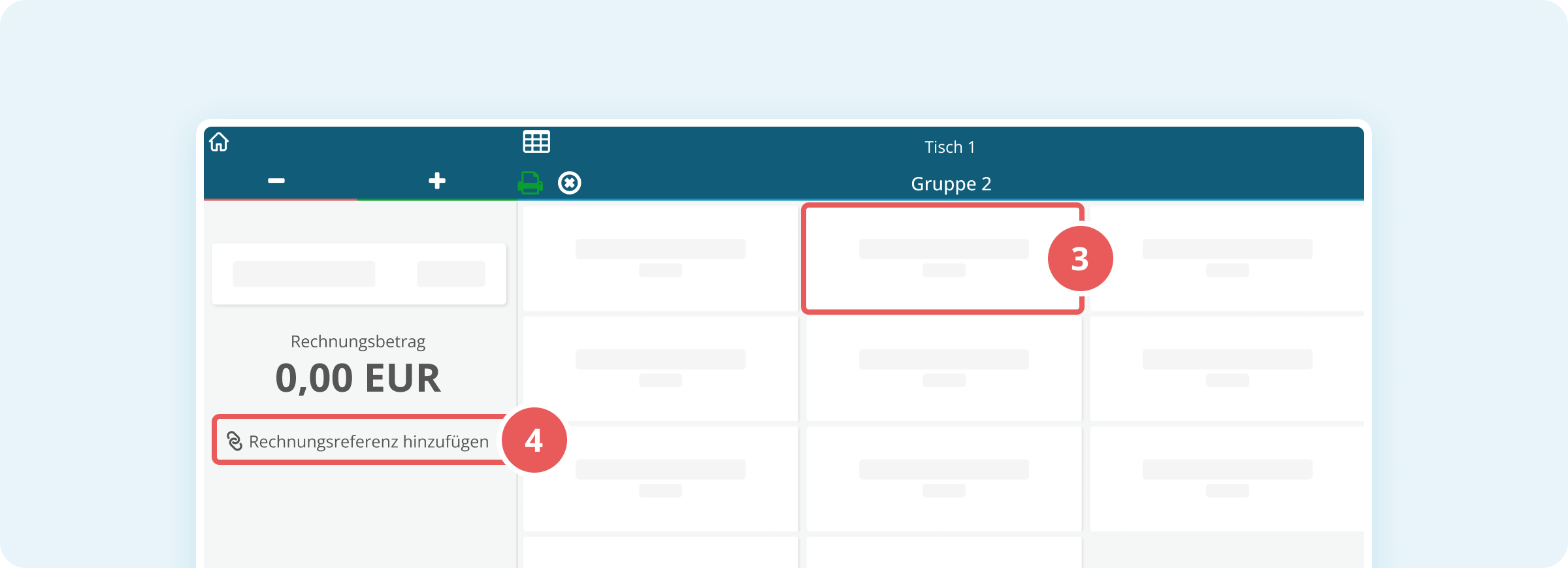 Rechnungsreferenz in der Kasse hinzufügen
