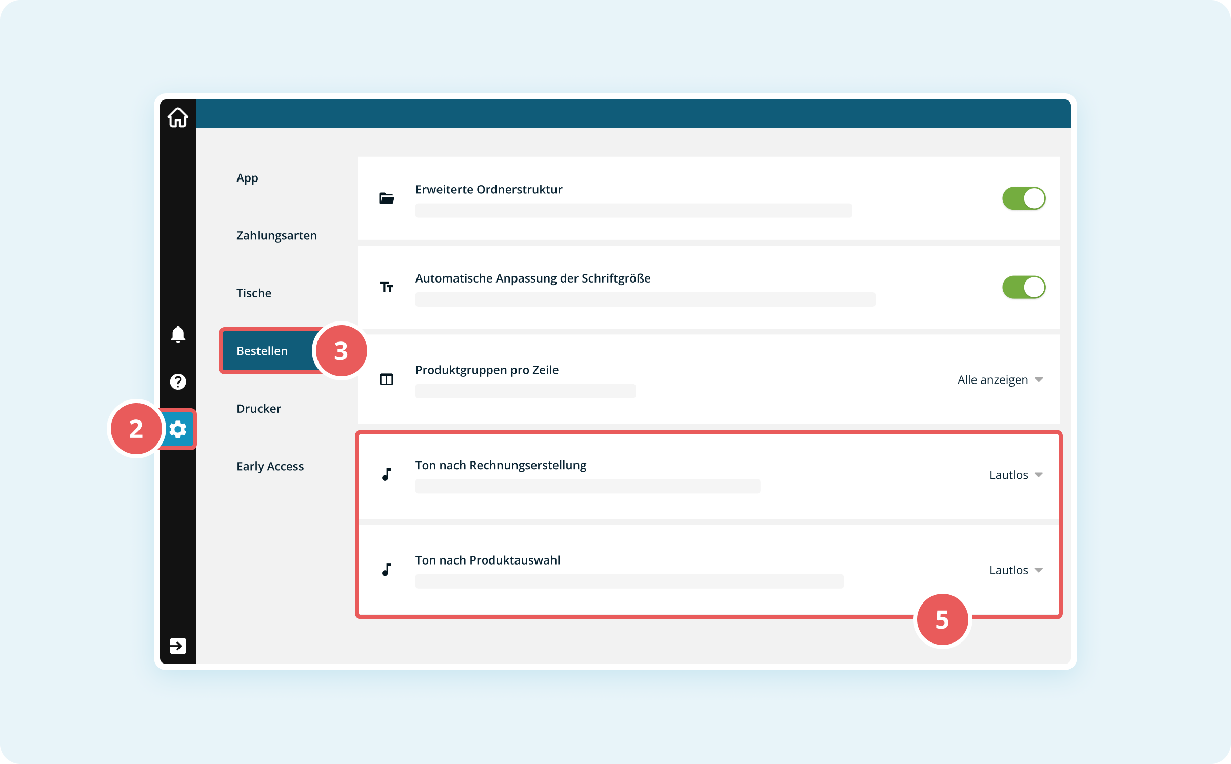 Einstellung der Kassentöne in den POS-Einstellungen