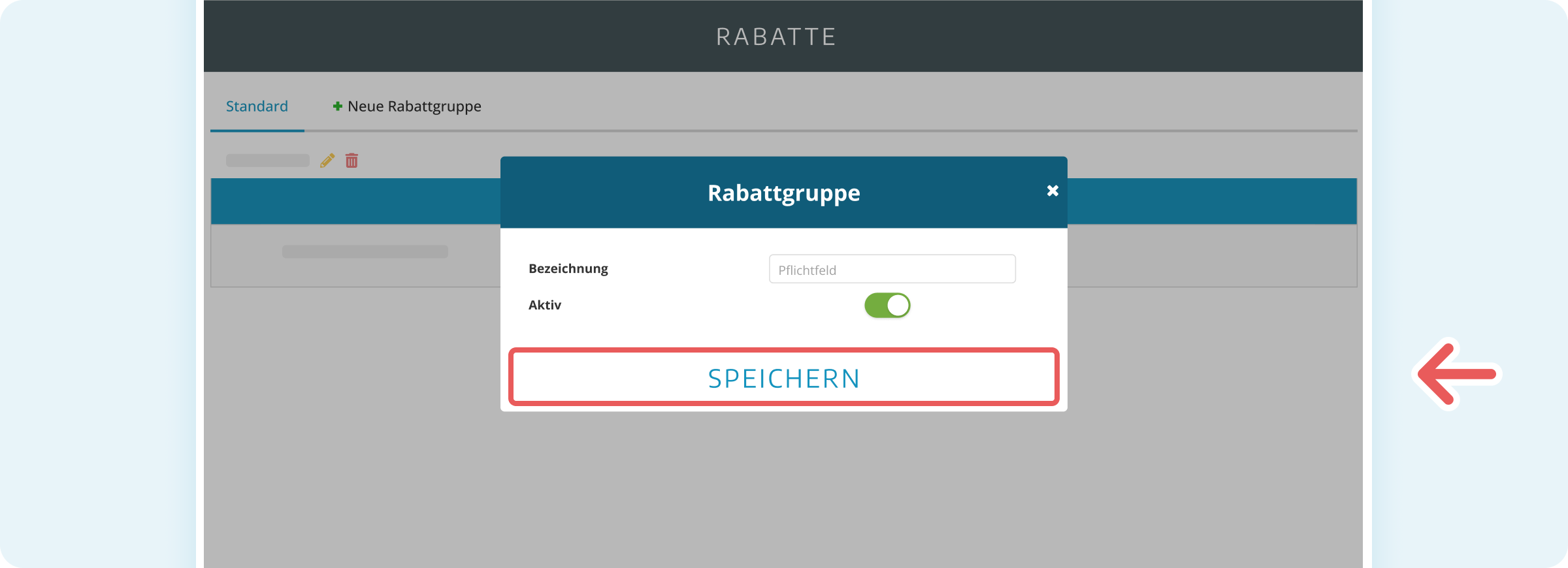 Rabattgruppe speichern