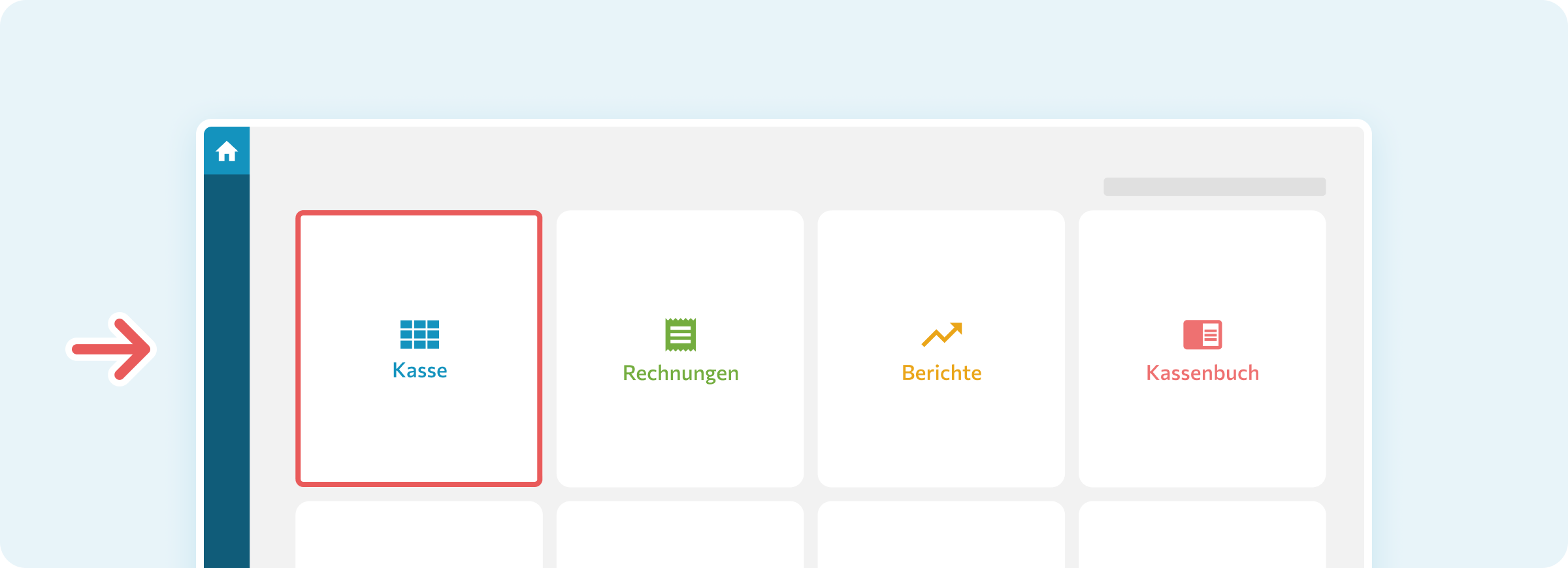 Kasse in der Kassenoberfläche öffnen