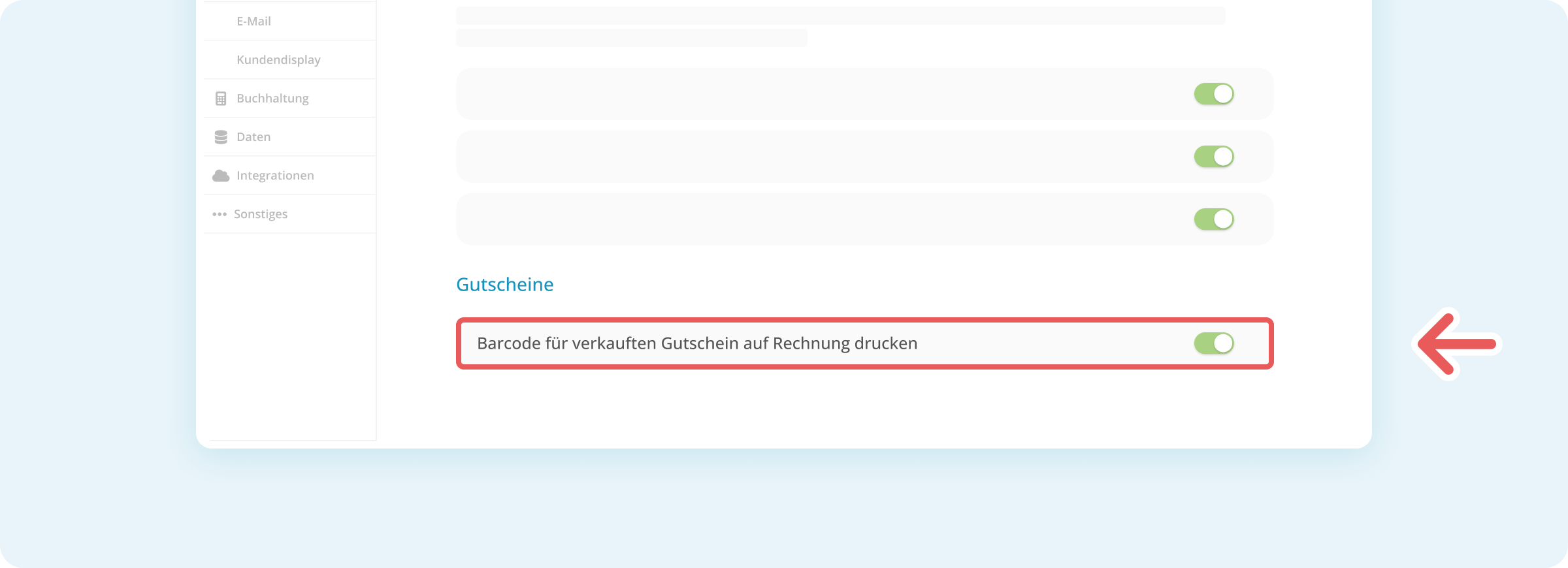 Barcode für Gutschein auf Rechnung drucken