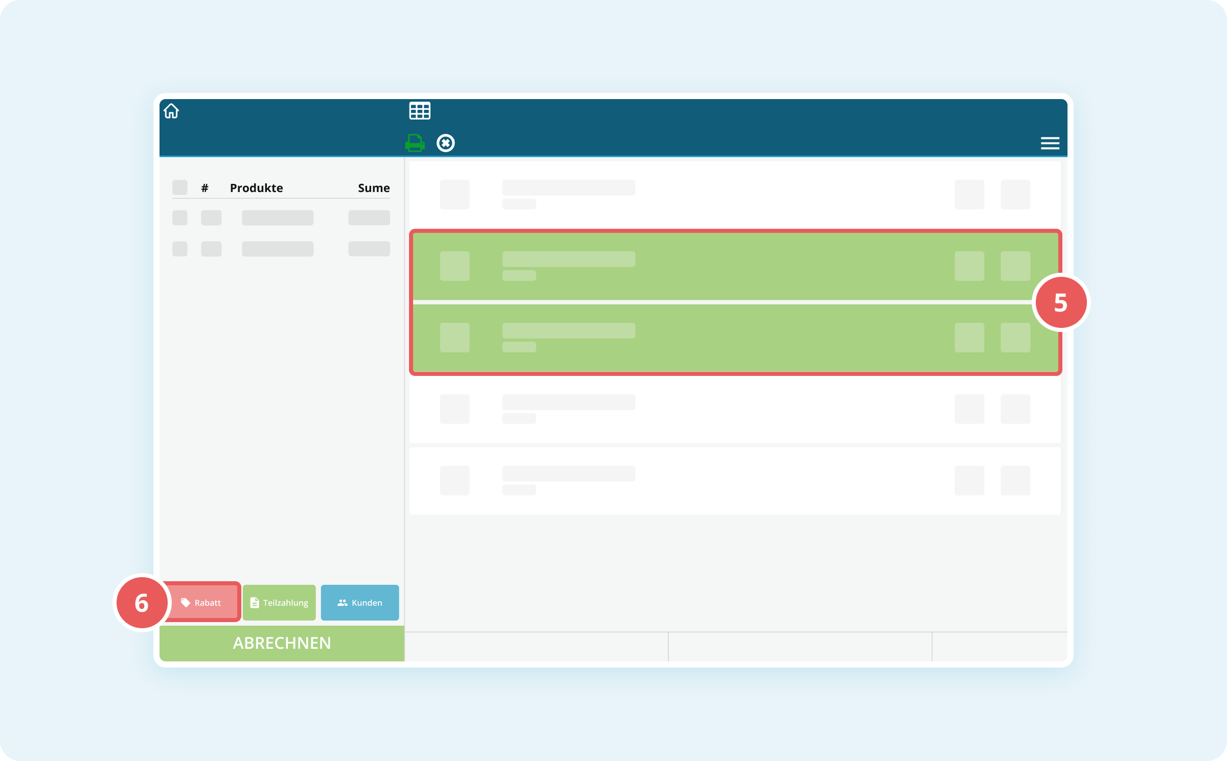 Produkte für Rabatt auswählen