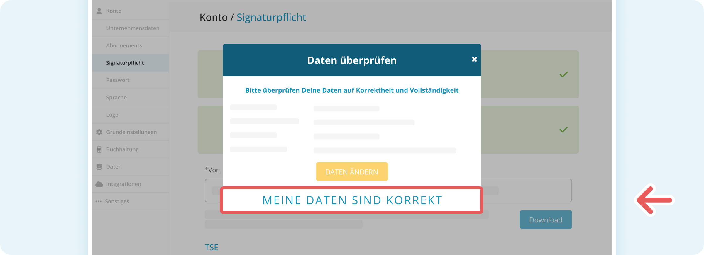 Datenüberprüfung Formular