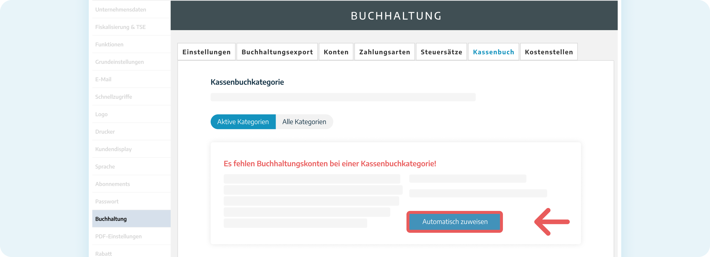 Automatisches Zuweisen der Kassenbuchkategorien