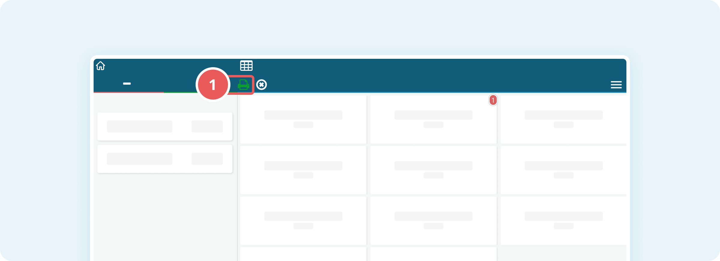 Drucker-Symbol in der Kasse