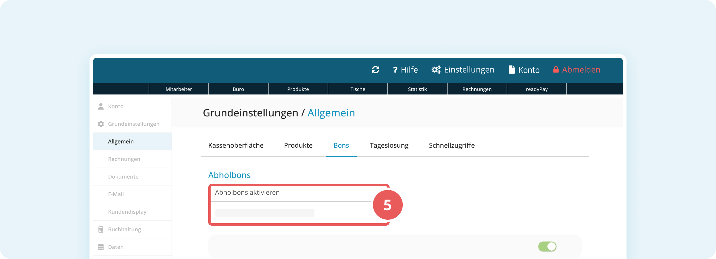 Abholbons pro Produkttyp aktivieren