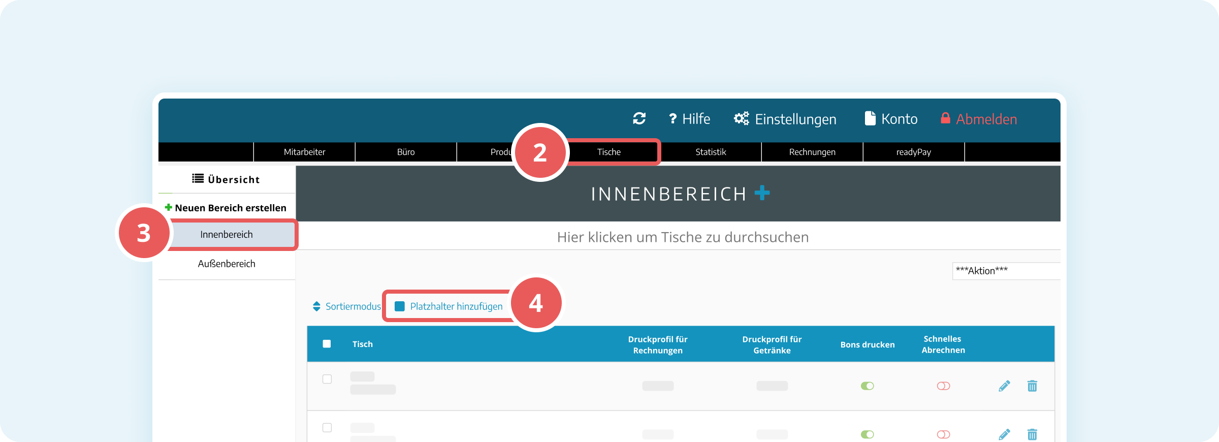 Screenshot des Platzhalter hinzufügen Buttons in der Verwaltungsoberfläche