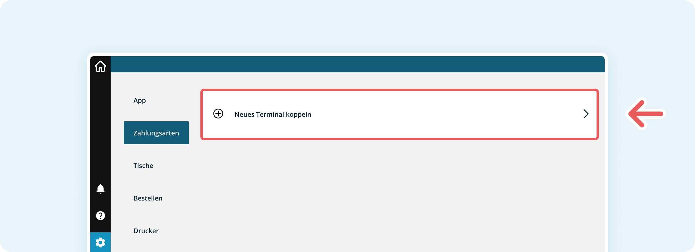 readyPay-Terminal koppeln in der Kassenoberfläche