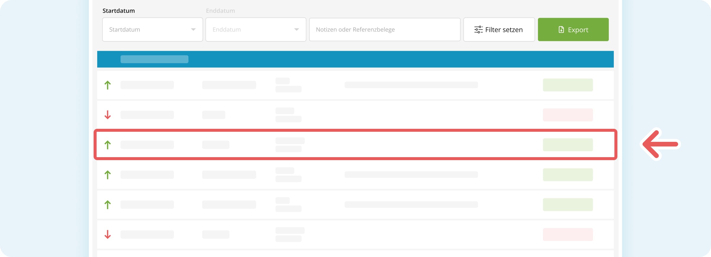 Öffnung eines Kassenbucheintrags