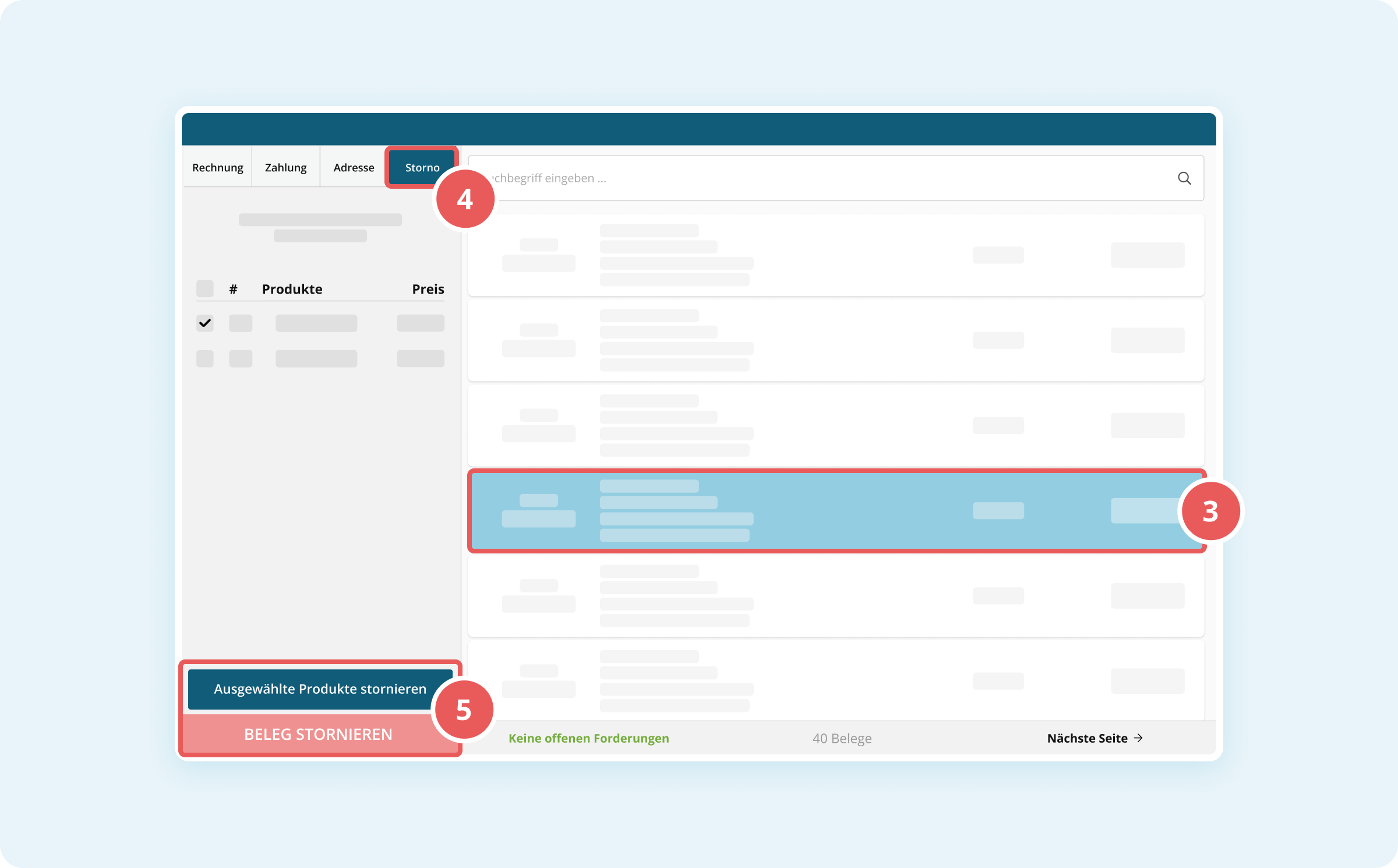 Stornierung einer Rechnung im POS