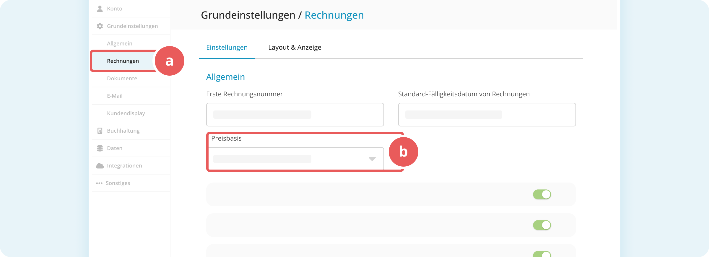 Preisbasis ändern in der Verwaltungsoberfläche