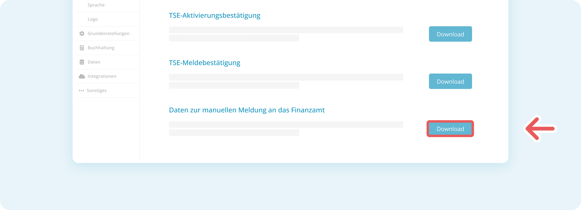 Daten zur manuellen Meldung downloaden
