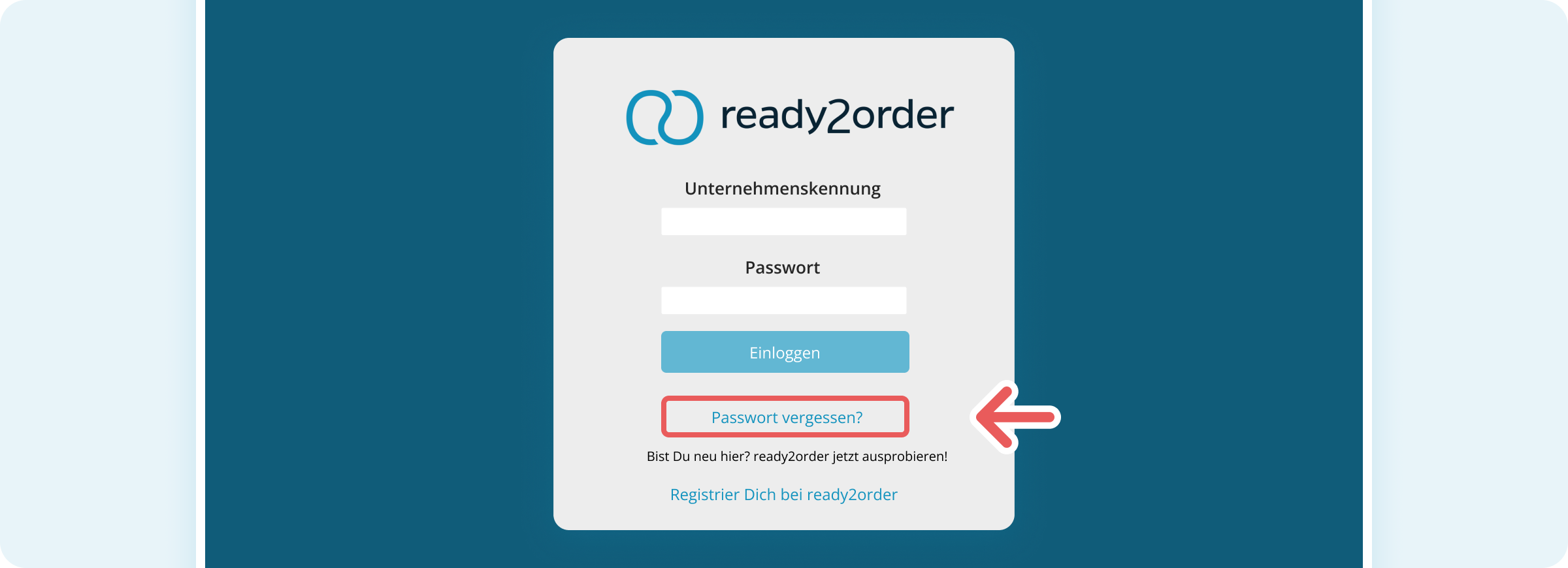 "Passwort vergessen"-Button