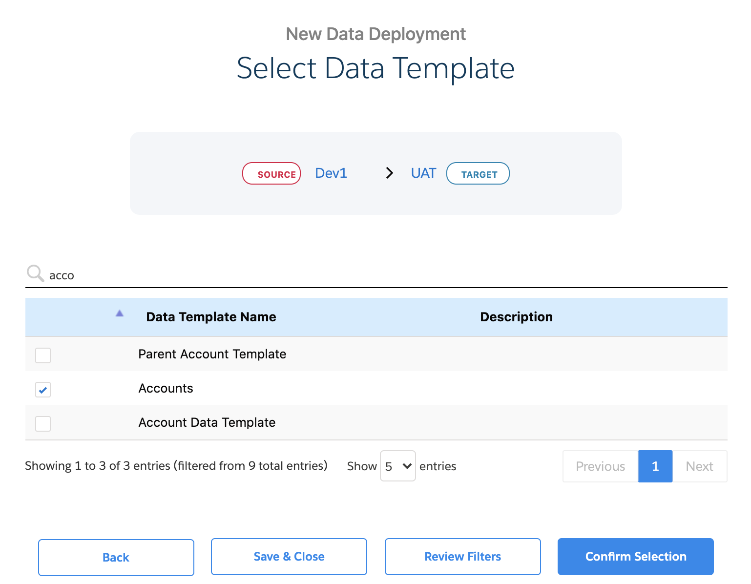 Confirm Selection