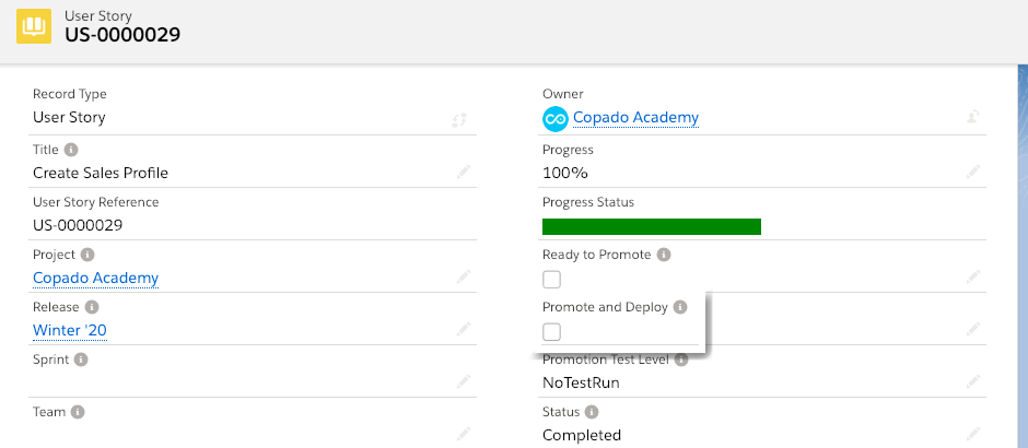 page layout assignment deployment through copado