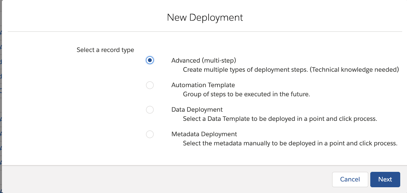 Deployment Step Data Template Copado Solutions Documentation