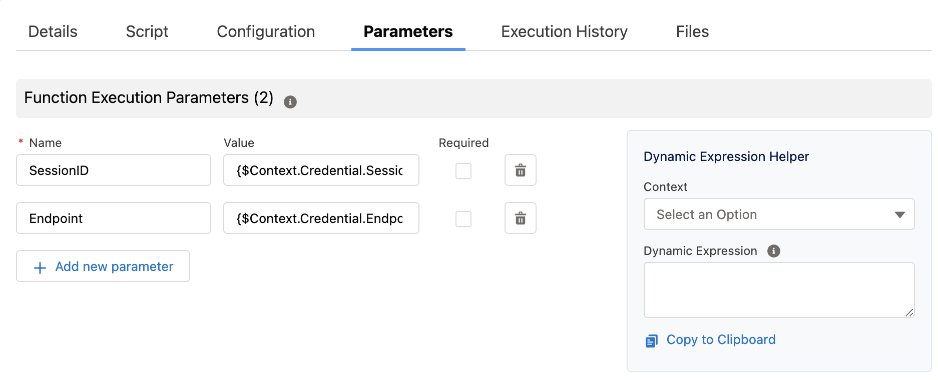 SessionID and Endpoint parameters